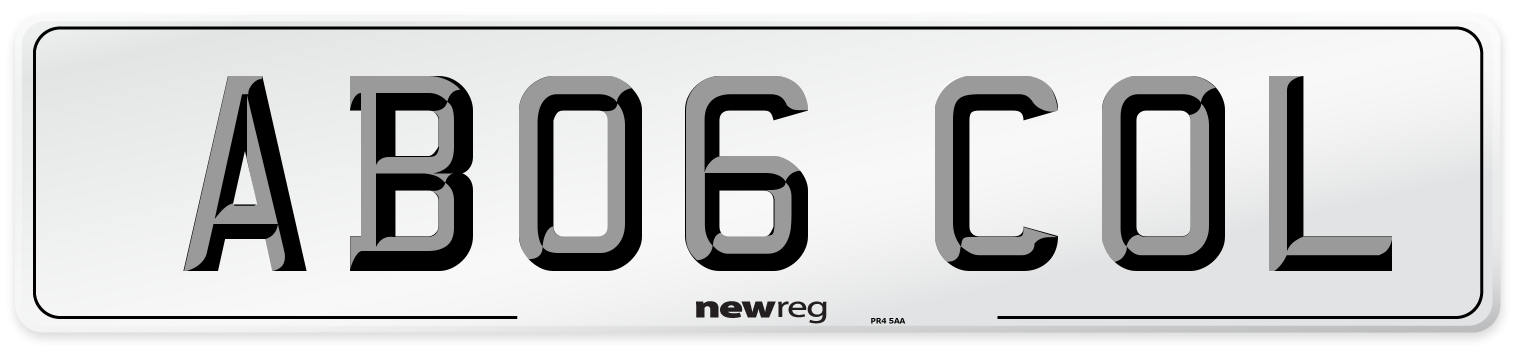 AB06 COL Number Plate from New Reg